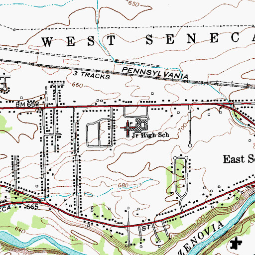 Topographic Map of East Elementary School, NY