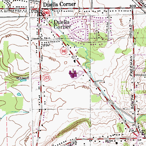 Topographic Map of Ellicott Road Elementary School, NY