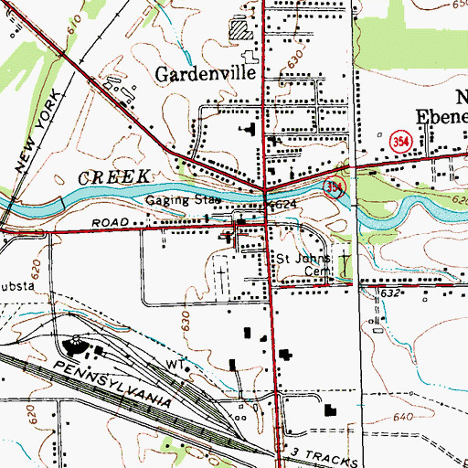 Topographic Map of Fourteen Holy Helpers School, NY