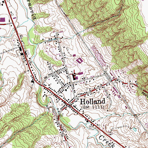 Topographic Map of Holland High School, NY