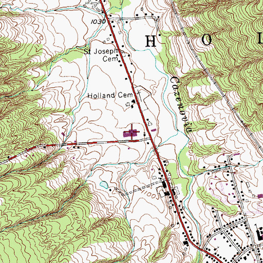Topographic Map of Holland Middle School, NY