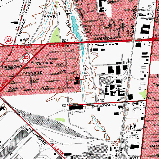 Topographic Map of Holmes Elementary School, NY
