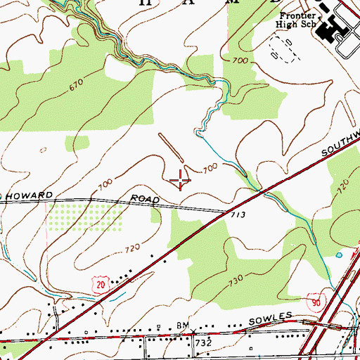 Topographic Map of Hopevale School, NY
