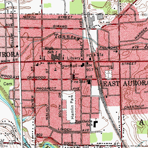 Topographic Map of Immaculate Conception School, NY