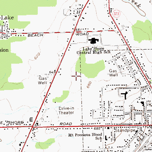 Topographic Map of Lake Shore Central Middle School, NY