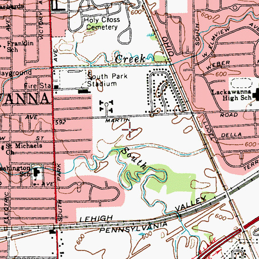 Topographic Map of Martin Road Elementary School, NY