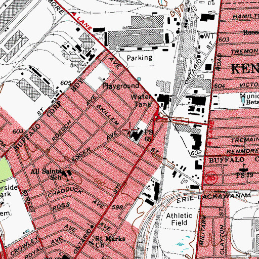 Topographic Map of Nazareth Lutheran School, NY