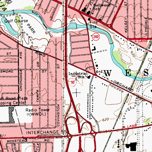 Topographic Map of Potters Road School, NY