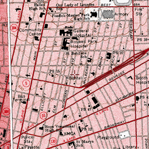 Topographic Map of Saint John Christian Academy, NY