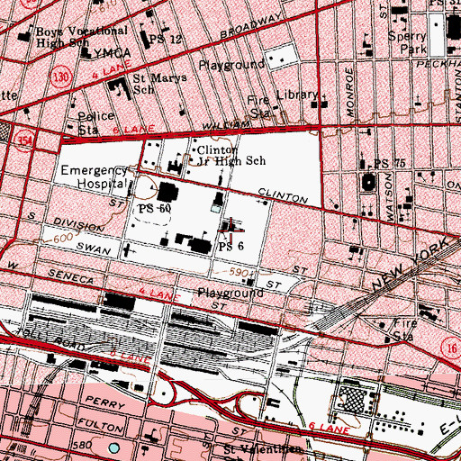 Topographic Map of Saints Columba and Brigid Montessori School, NY