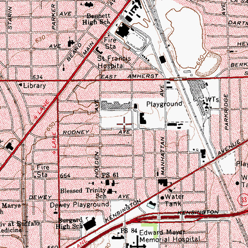 Topographic Map of Sankofa Charter School, NY