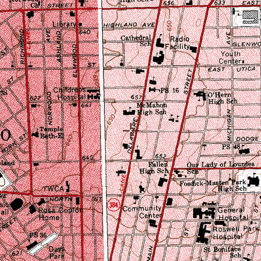 Topographic Map of Stanley G Falk School, NY