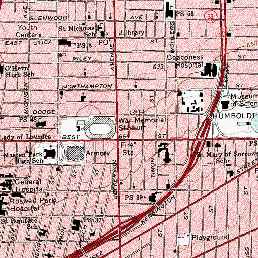 Topographic Map of Stanley Makowski Early Childhood Center, NY