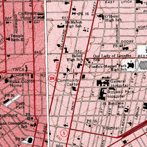 Topographic Map of Tapestry Charter School, NY