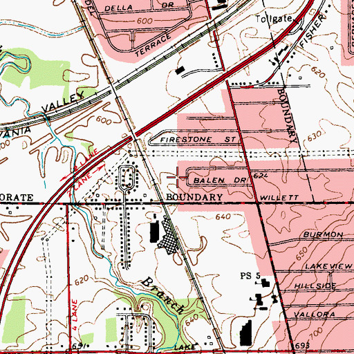Topographic Map of Truman Elementary School, NY