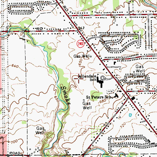 Topographic Map of West Elementary School, NY
