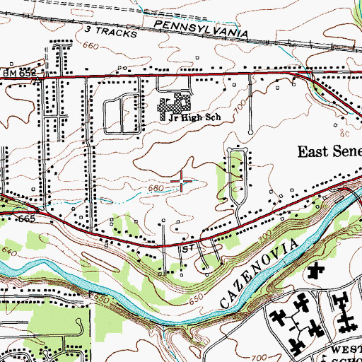 Topographic Map of West Seneca East Senior High School, NY