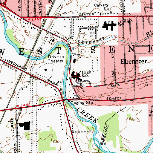 Topographic Map of West Seneca West Senior High School, NY
