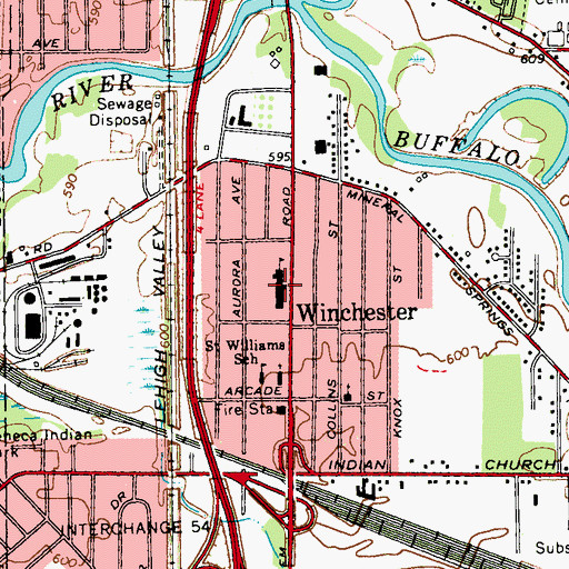 Topographic Map of Winchester Elementary School, NY
