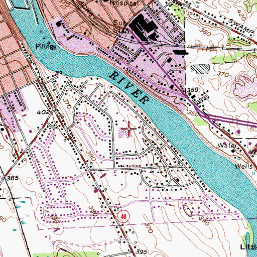 Topographic Map of J E Lanigan School, NY