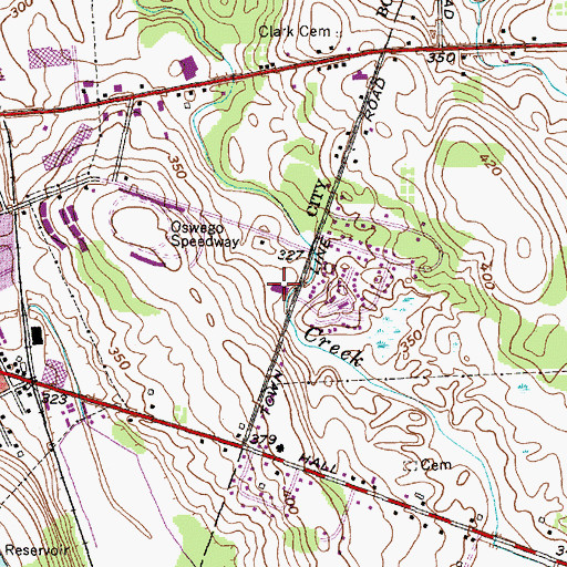 Topographic Map of Oswego Community Christian School, NY