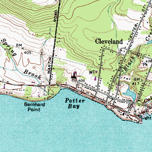Topographic Map of Cleveland Elementary School, NY
