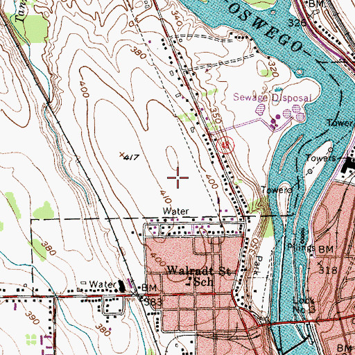 Topographic Map of Granby Elementary School, NY