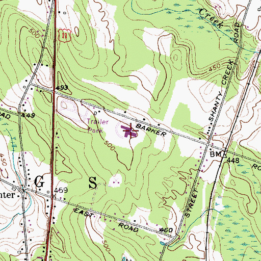Topographic Map of Hastings Mallory Elementary School, NY