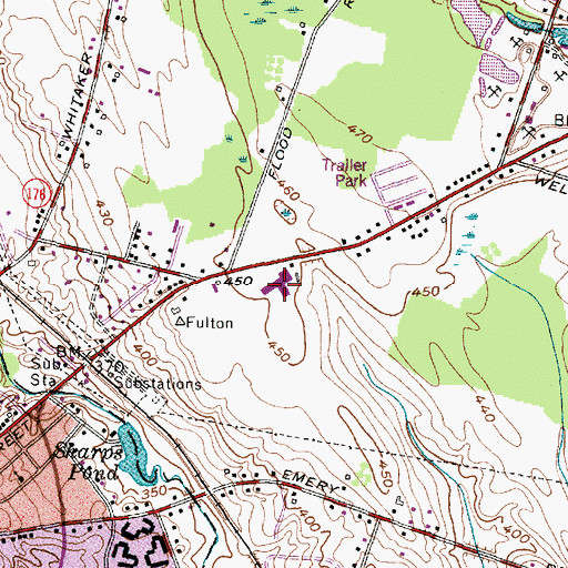 Topographic Map of Volney Elementary School, NY