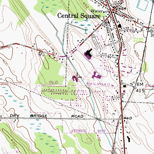 Topographic Map of Central Square Intermediate School, NY
