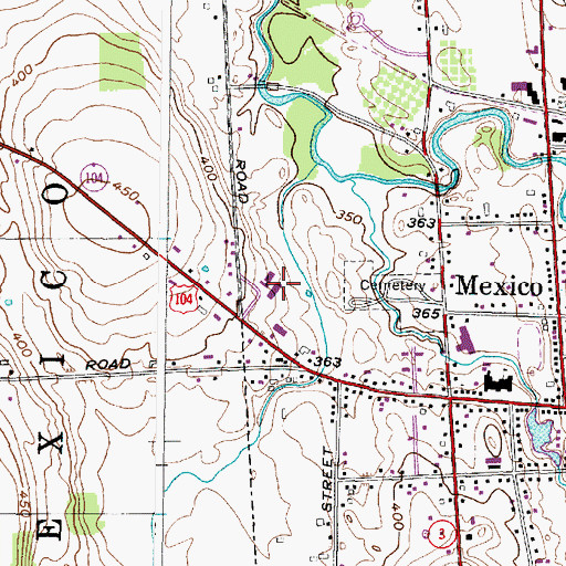 Topographic Map of Mexico Middle School, NY