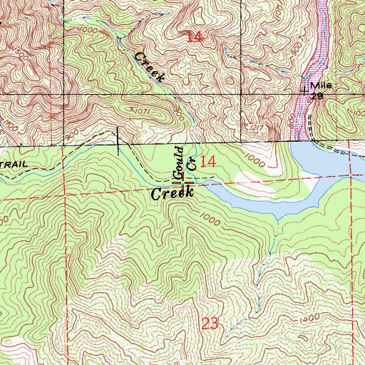 Topographic Map of Gould Creek, CA