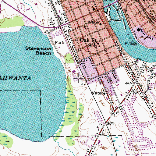 Topographic Map of G Ray Bodley High School, NY