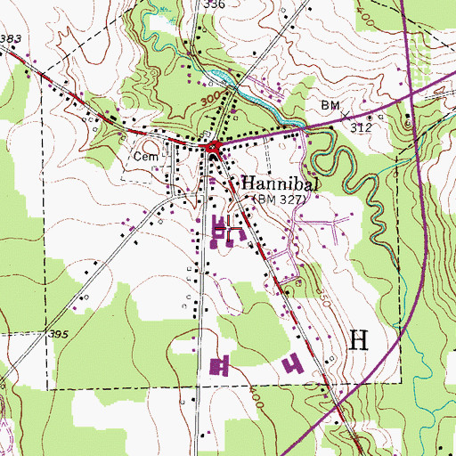 Topographic Map of Hannibal High School, NY
