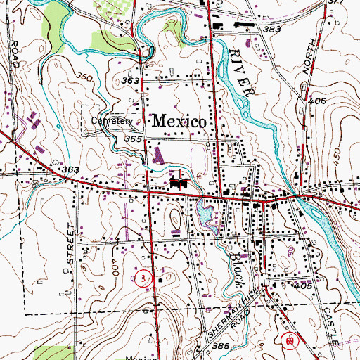 Topographic Map of Mexico High School, NY