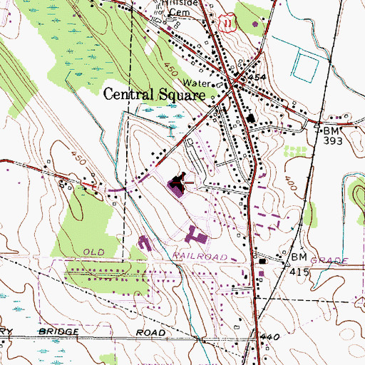 Topographic Map of Paul V Moore High School, NY
