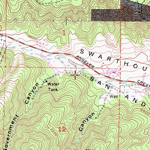 Topographic Map of Government Canyon, CA