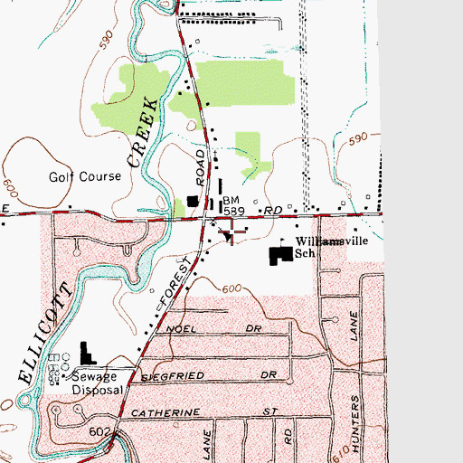 Topographic Map of All Saints Episcopal Church, NY