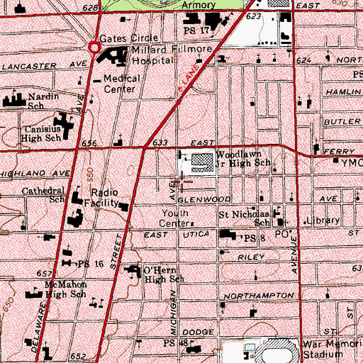 Topographic Map of Antioch Holiness Church, NY