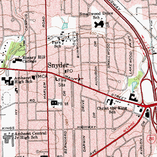 Topographic Map of Ascension Lutheran Church, NY