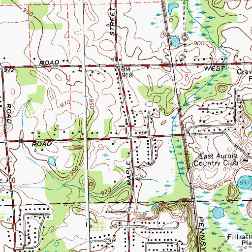 Topographic Map of Living Water Fellowship, NY