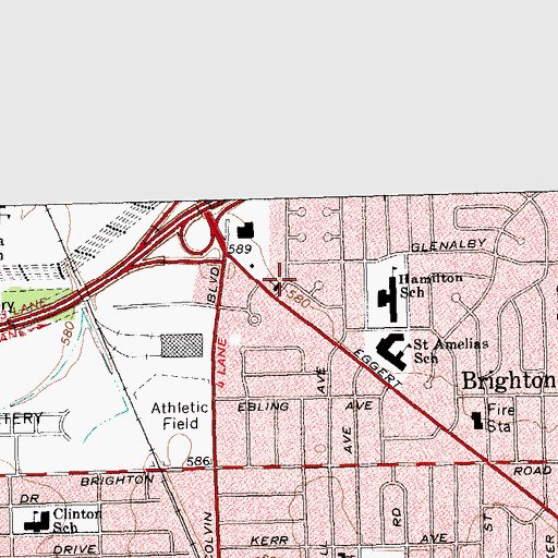 Topographic Map of Augustana Lutheran Church, NY