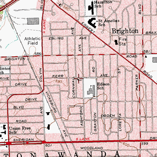 Topographic Map of Bethany United Methodist Church, NY