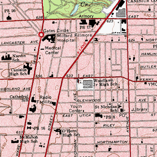 Topographic Map of Bethel African Methodist Episcopal Church, NY