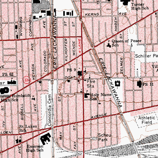 Topographic Map of Bethlehem Baptist Church, NY