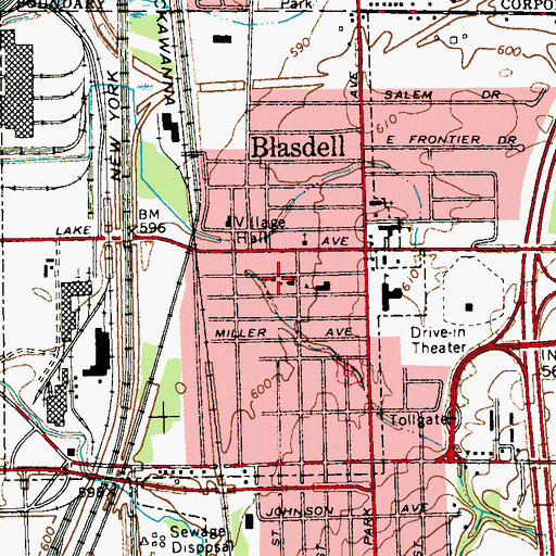 Topographic Map of Blasdell Gospel Chapel, NY