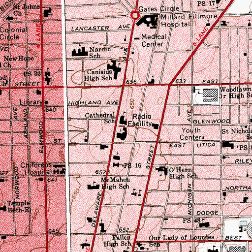 Topographic Map of Blessed Sacrament Church, NY