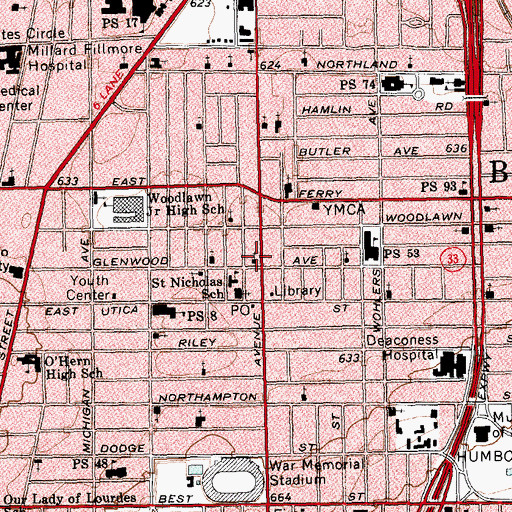 Topographic Map of Bright Morning Star Baptist Church, NY