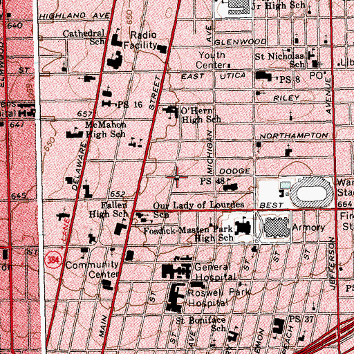 Topographic Map of Calvary Christian Methodist Episcopal Church, NY