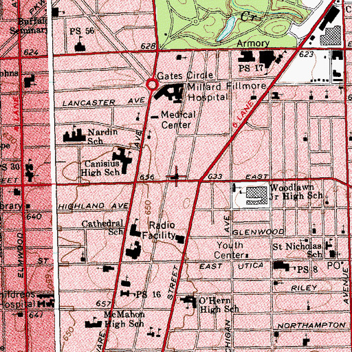 Topographic Map of Church of Christ, NY